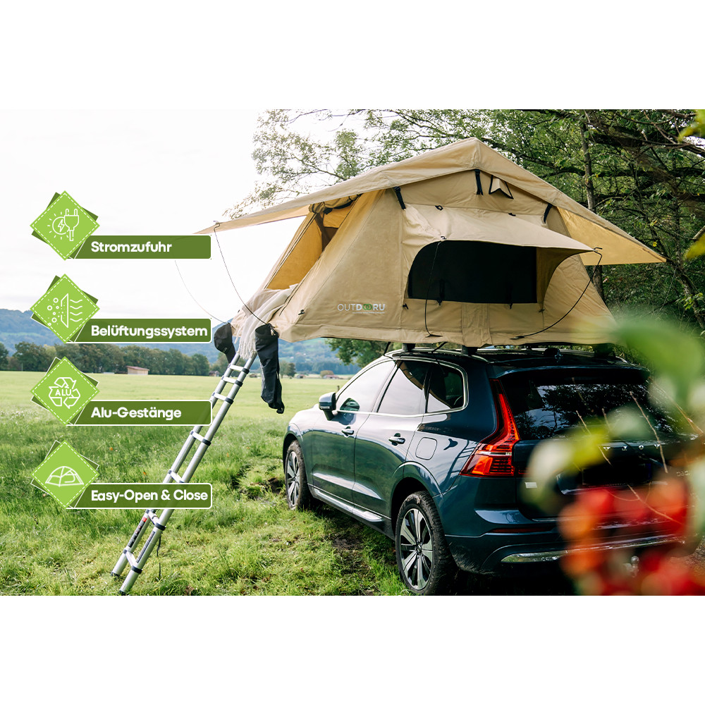 OutdoorU Expedition 5 Pers daktent incl. ladder& hoes - Green