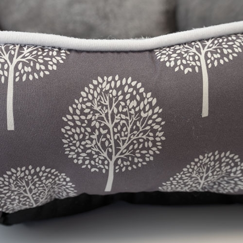 Cama quadrada grande para cães e gatos com estampa de árvores de inverno, 85 x 65 x (A) 28 cm