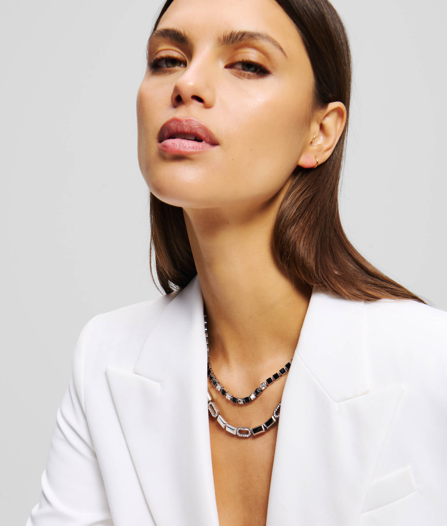 Collier de cristaux pavés KARL Signature - Argent