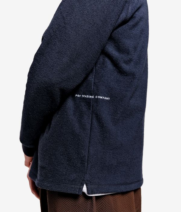 Pop Trading Company Terry Rugby Polo Sweatshirt (navy)