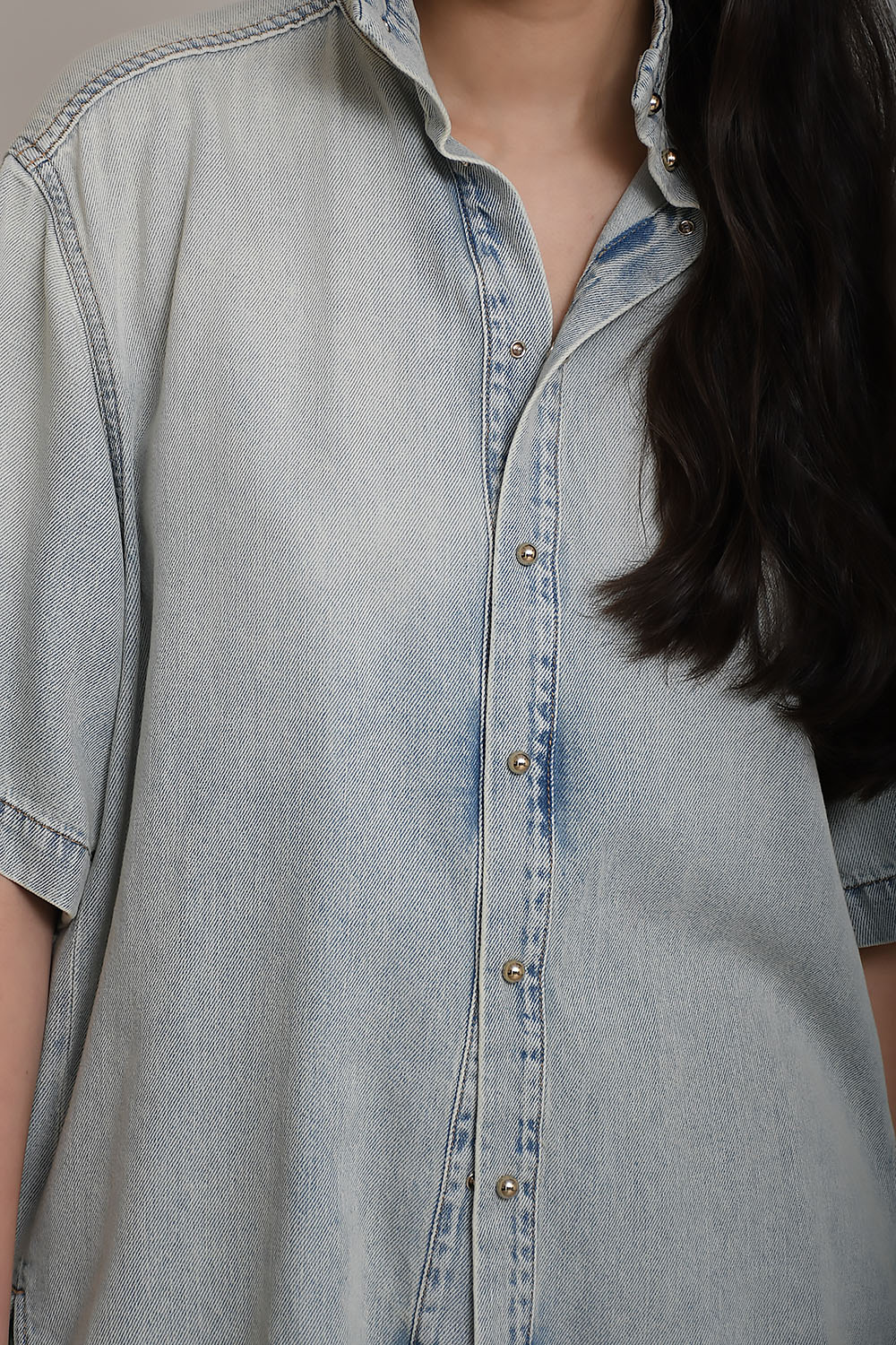 Roberta tencel denim collar shirt