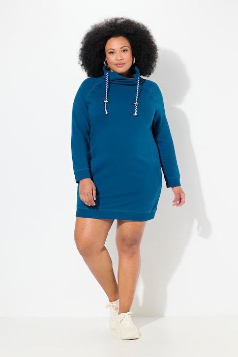 Sweatkleid, Stehkragen, Langarm, Taschen