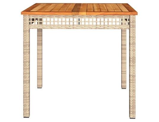 VIDAXL - Table de jardin beige 80x80x75 cm résine tressée et bois aca...