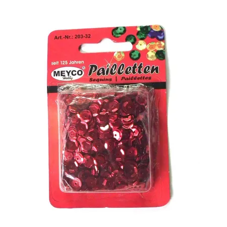 Meyco Pailletten rot metallic, 1400 Stück, 6mm, 15g