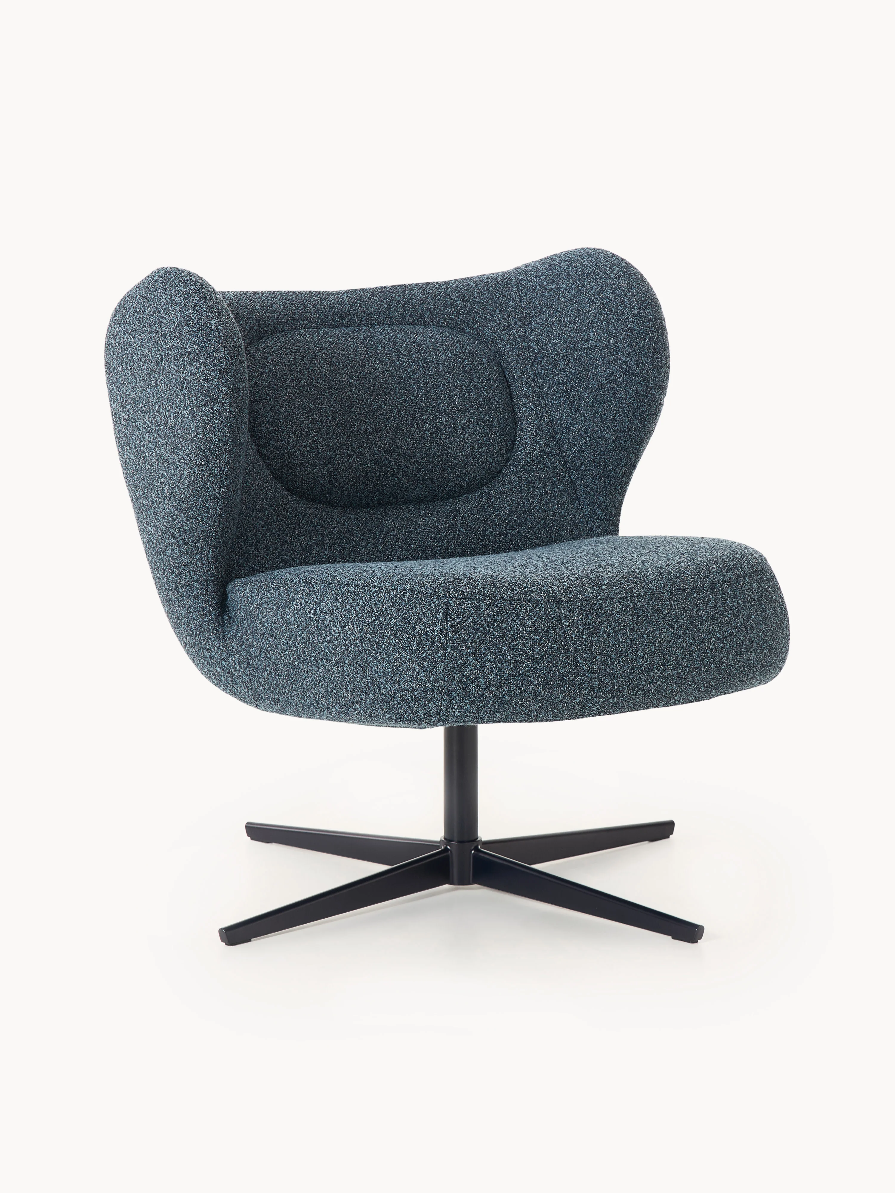 Bouclé draaibare loungefauteuil Ines