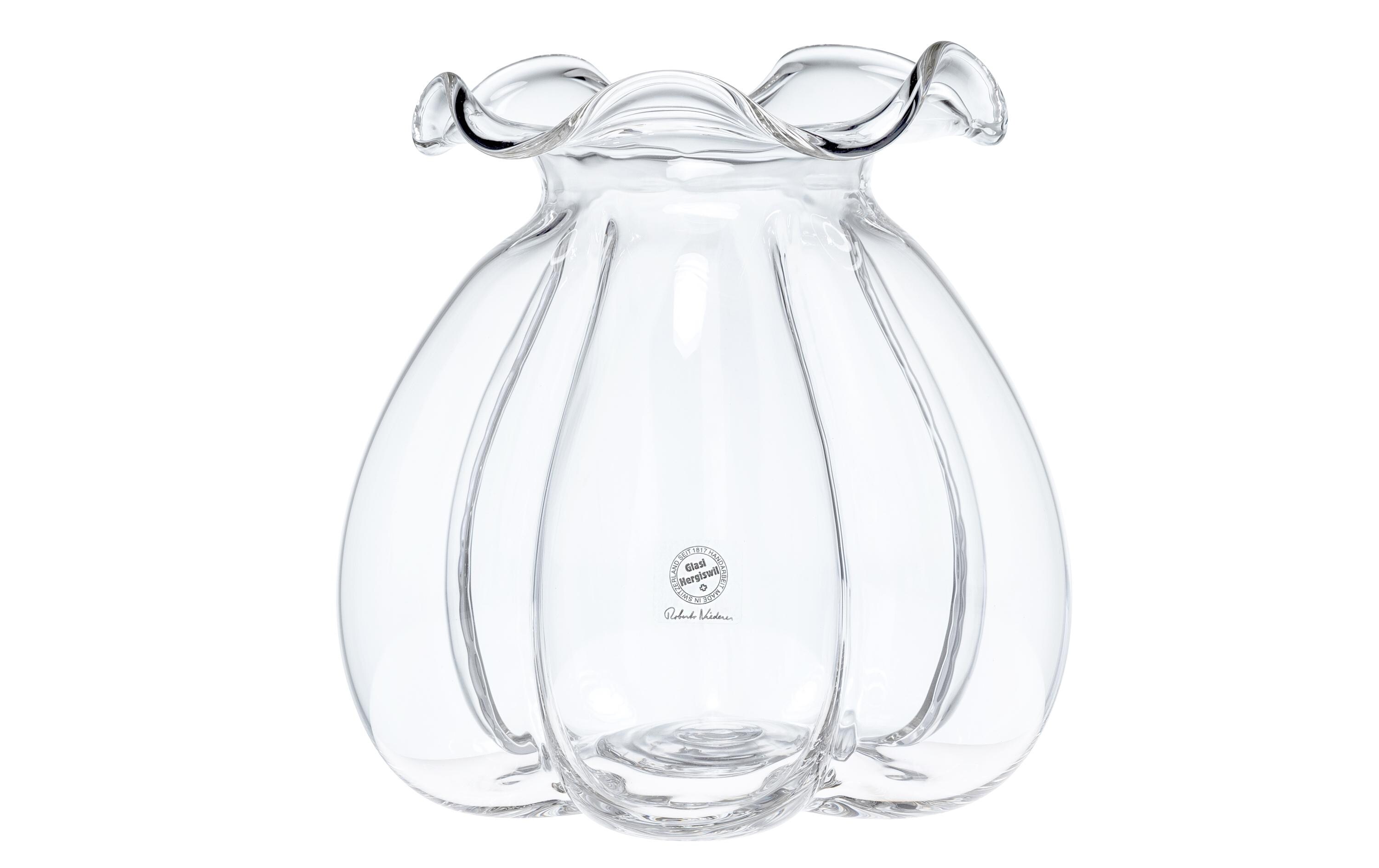 Vase Corona mittel, 18 cm, GlasVase mit Wellenform