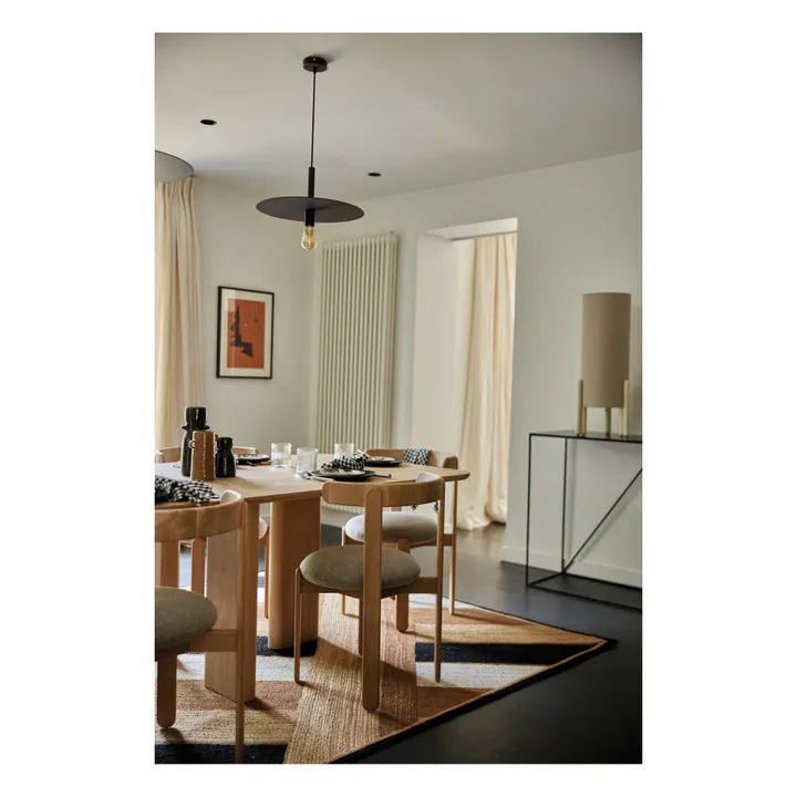 Gabrielle Paris Chaise Lilas en bois, assise en lin  | Crème
