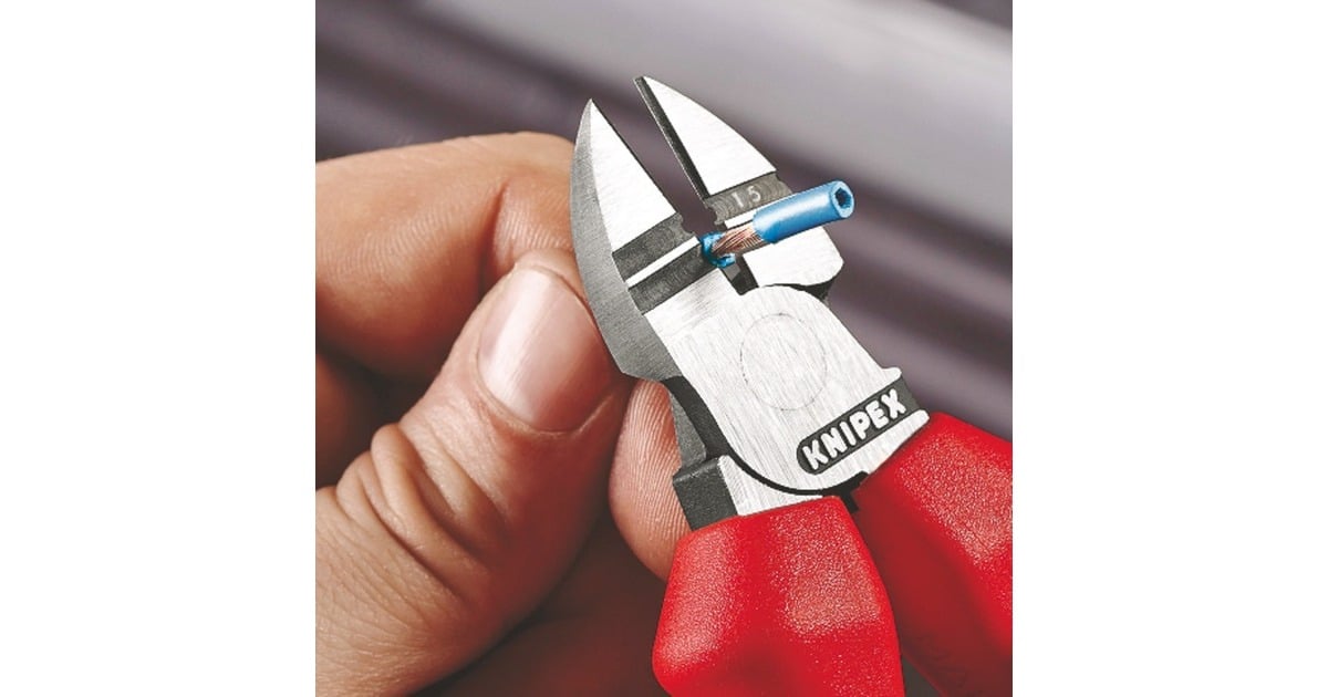 KNIPEXAfstrip-zijsnijtang 14 22 160 kniptang  (Rood/blauw, Lengte 160mm, VDE-getest)
