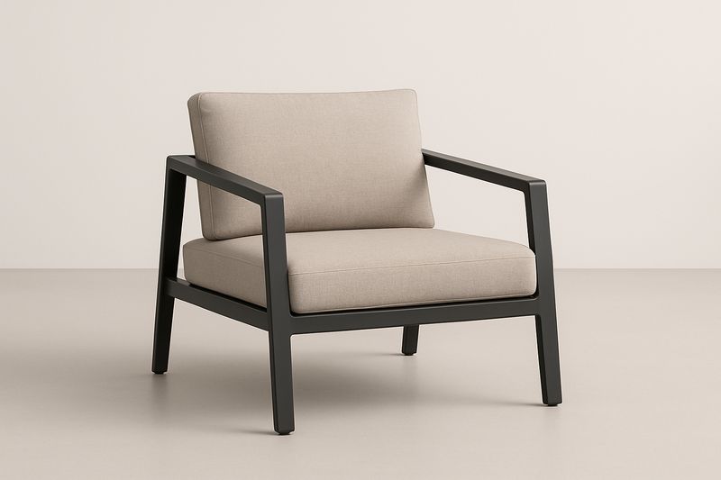 Loungesessel mit Metallgestell 75x80x70 cm Polyester Beige