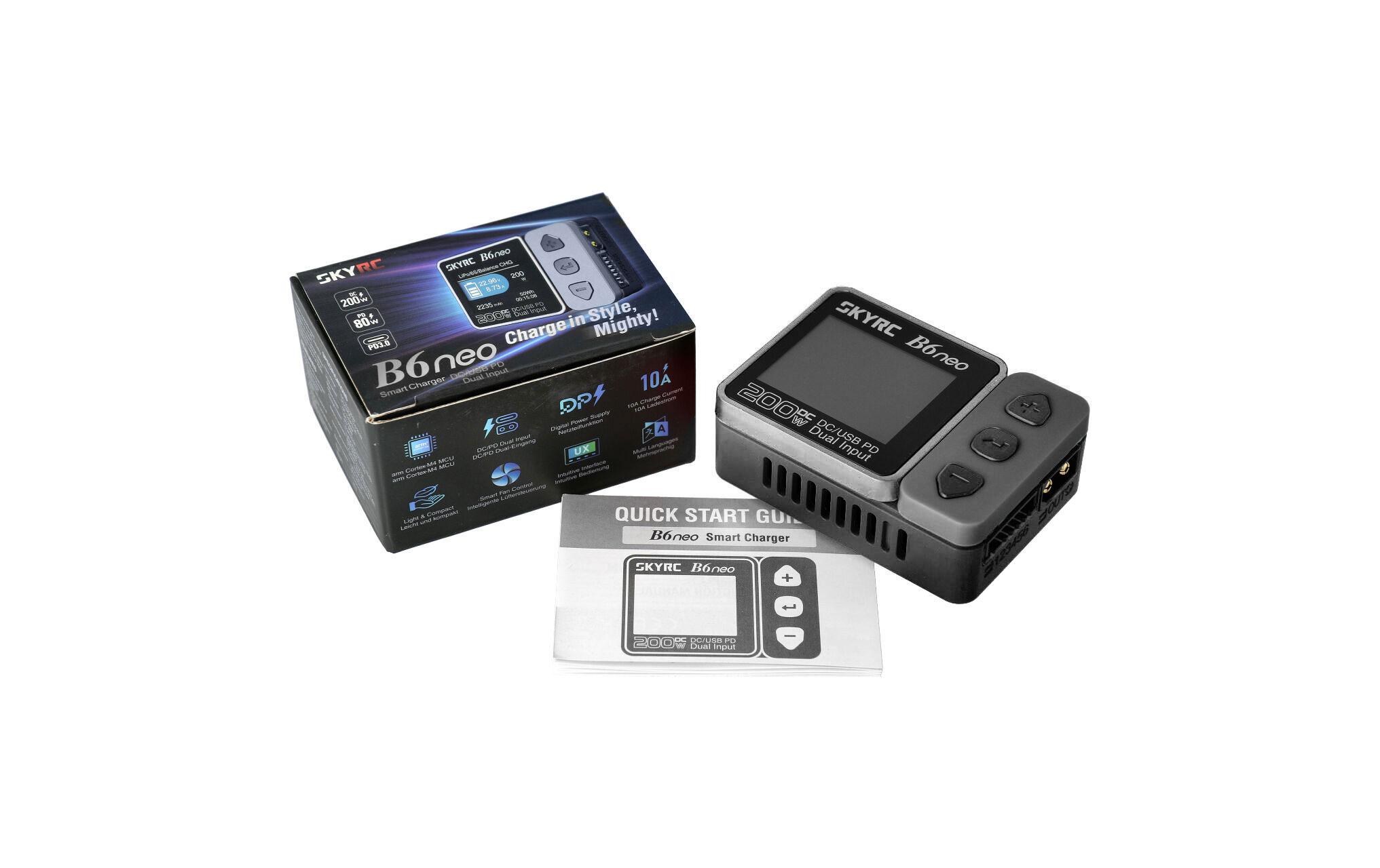 Ladegerät B6neo, 200W DC, 1-6S GrauKompaktes Modellbau-Ladegerät für LiPo und NiMH Akkus