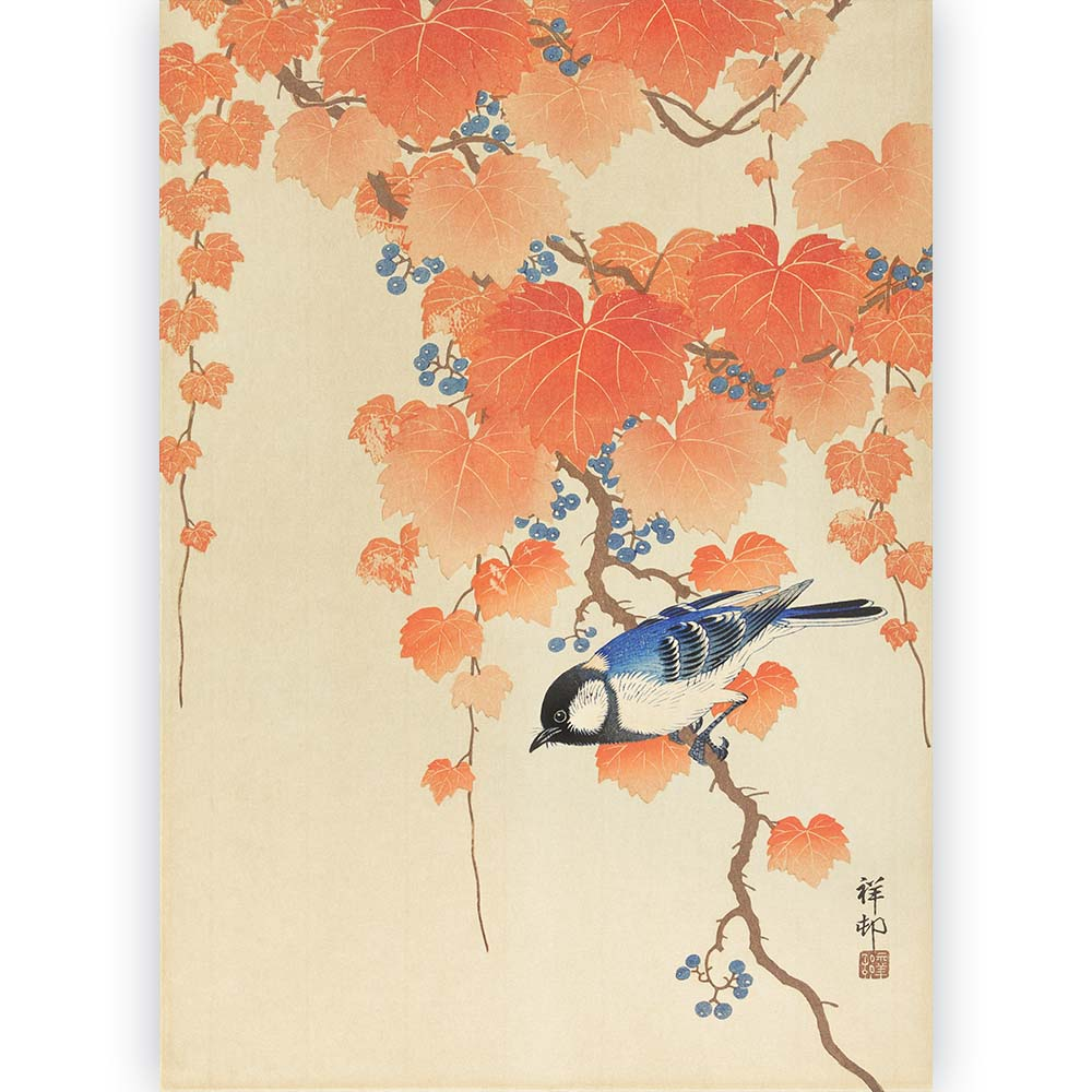 Poster Ohara Koson - Great Tit on Branch 30x45 cm