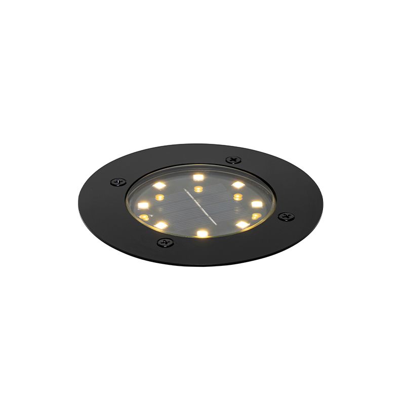 Moderne grondspot zwart incl. LED IP65 Solar - Terry