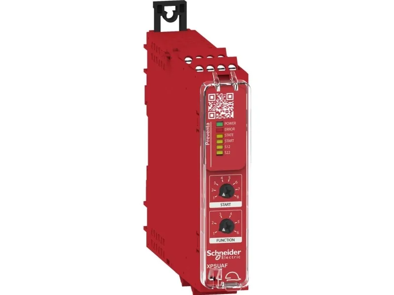 SCHNEIDER ELECTRIC Preventa universal sikkerhedsrelæ for kat. 4 med 2 sikkerhedsindgange og 3xNO udgange m/skrueterminaler og 24V AC/DC