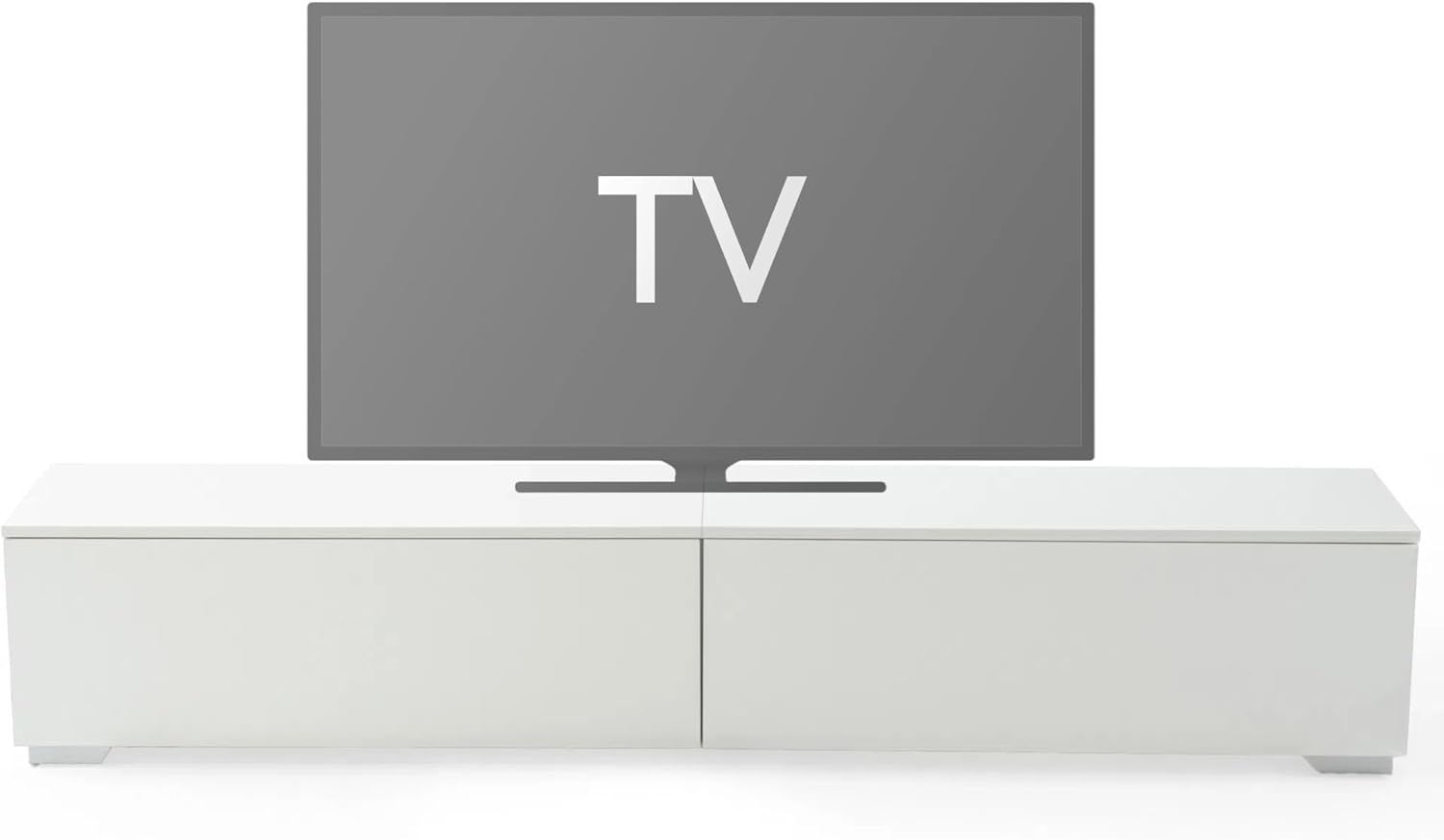 Weißer TV-Bänke mit Doppeltürschrank mit großem Fassungsvermögen TV-Schrank lowboard 180cm
