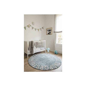 Teppich Round ABC Vintage Blue-Natural