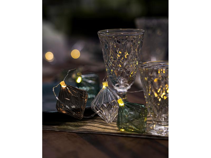 Sirius LED-Lichterkette Nellie, 8 LEDs, 1.3 m, Braun Lichterkette mit 8 Lämpchen aus Glas