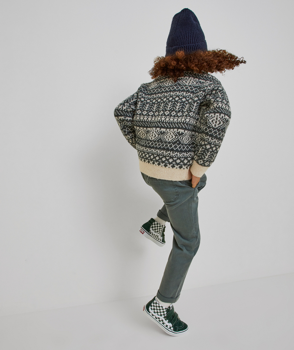 PANTALON RELAX GARÇON EN VISCOSE RESPONSABLE VERT