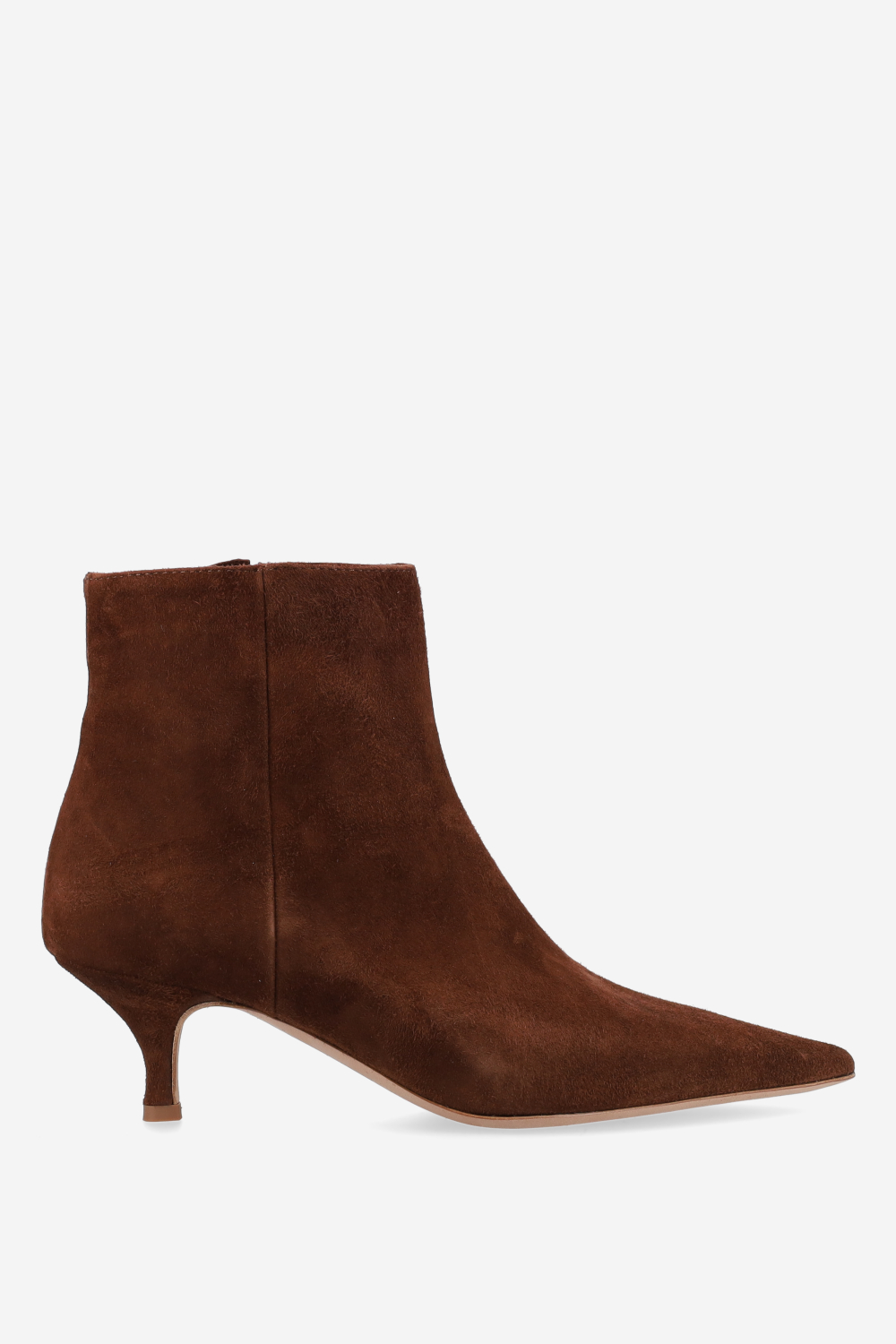 Pointed-toe suede ankle boots