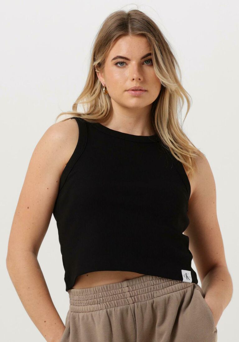 CALVIN KLEIN zwarte calvin klein top rab rib tank top