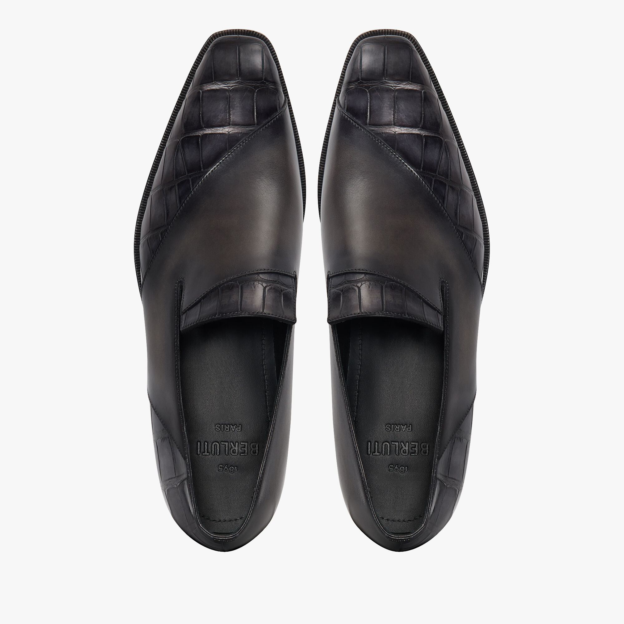 Mocassin Patchwork Demesure En Cuir et Cuir d'Alligator