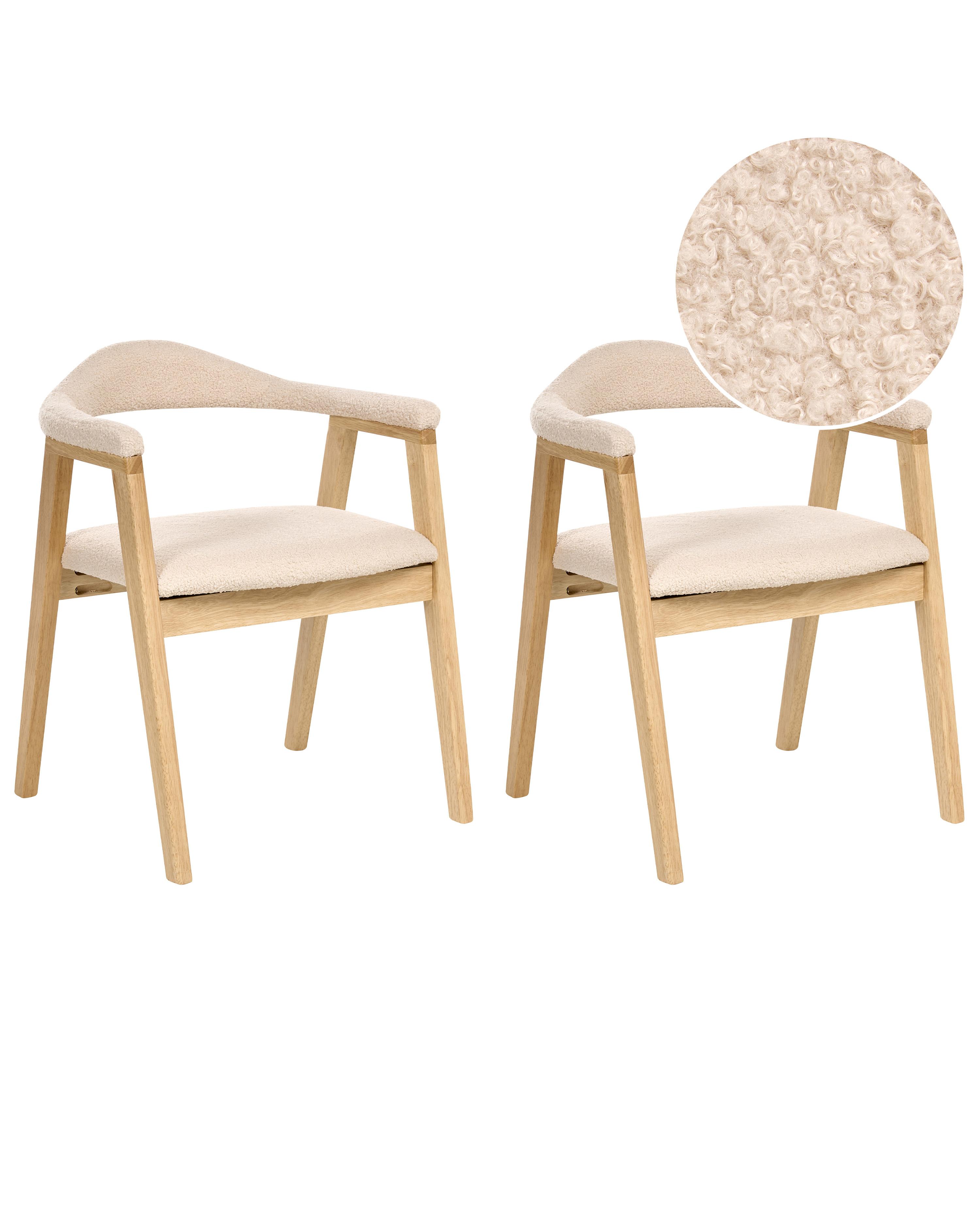 Set van 2 eetkamerstoelen ONECO Hout Lichtbruin
