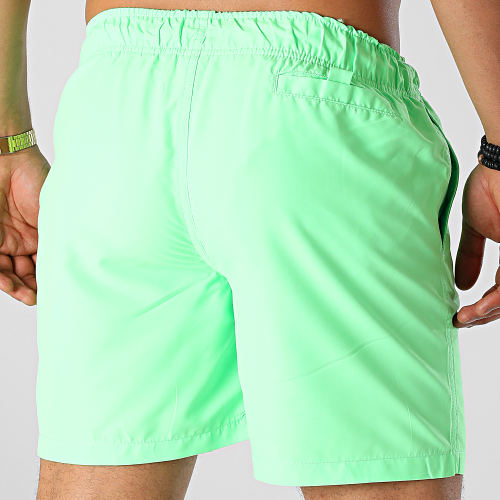Short De Bain Logo Vert Fluo Noir