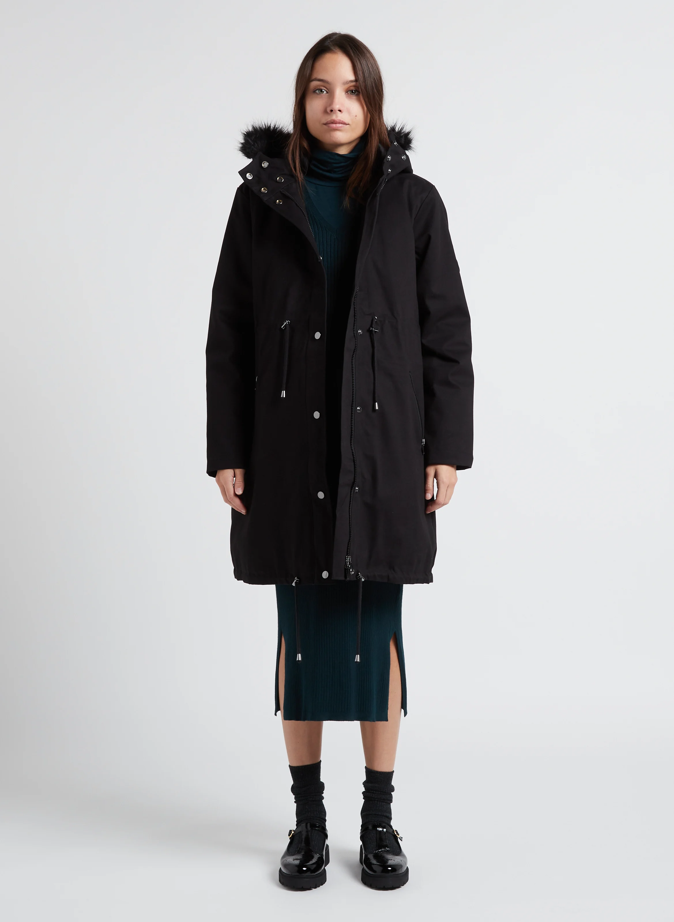 ZORAH - Parka grossesse à capuche 3-en-1 | Noir