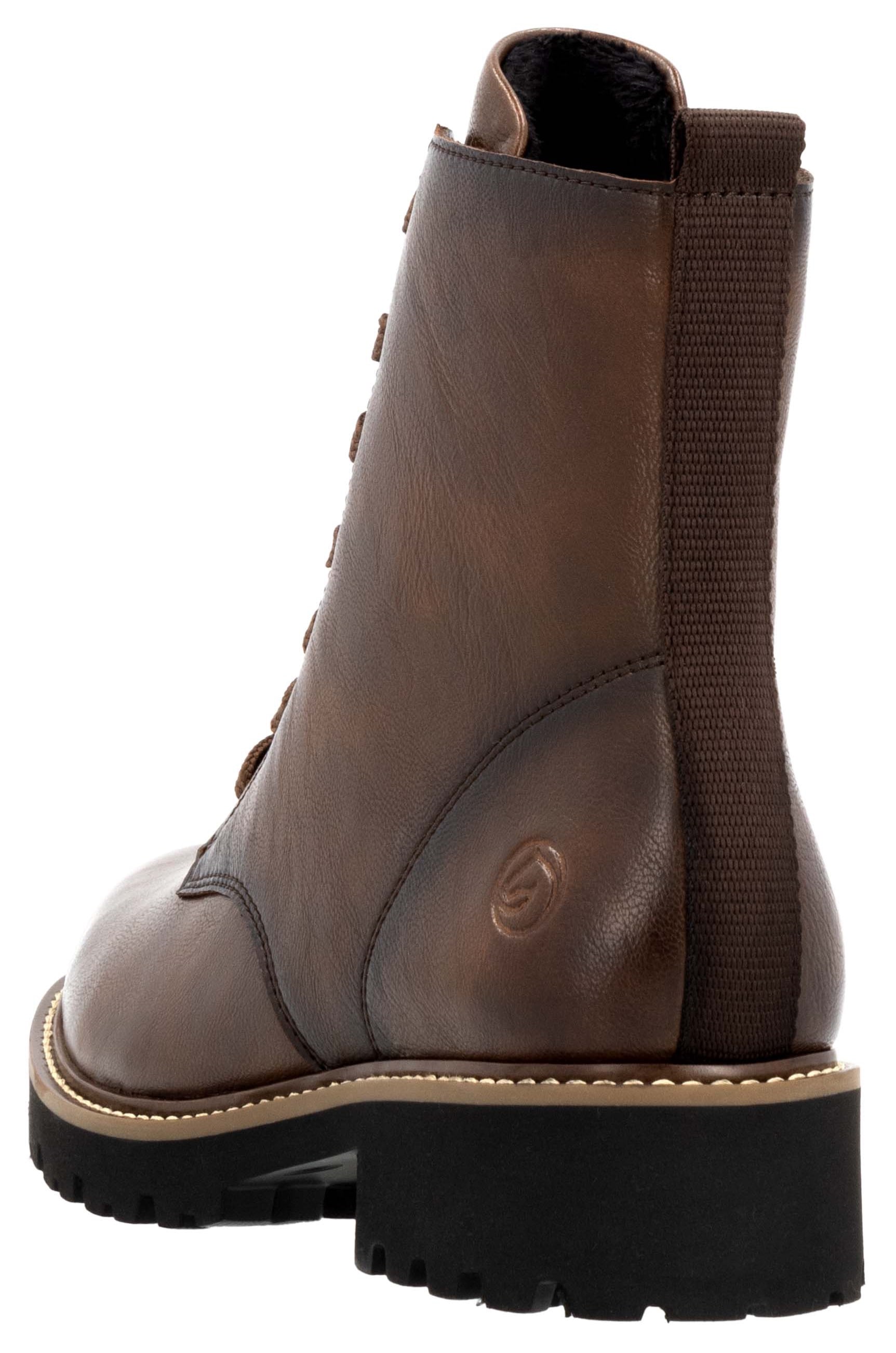 Remonte Schnürboots  , Blockabsatz, Schnürstiefelette im Used Look