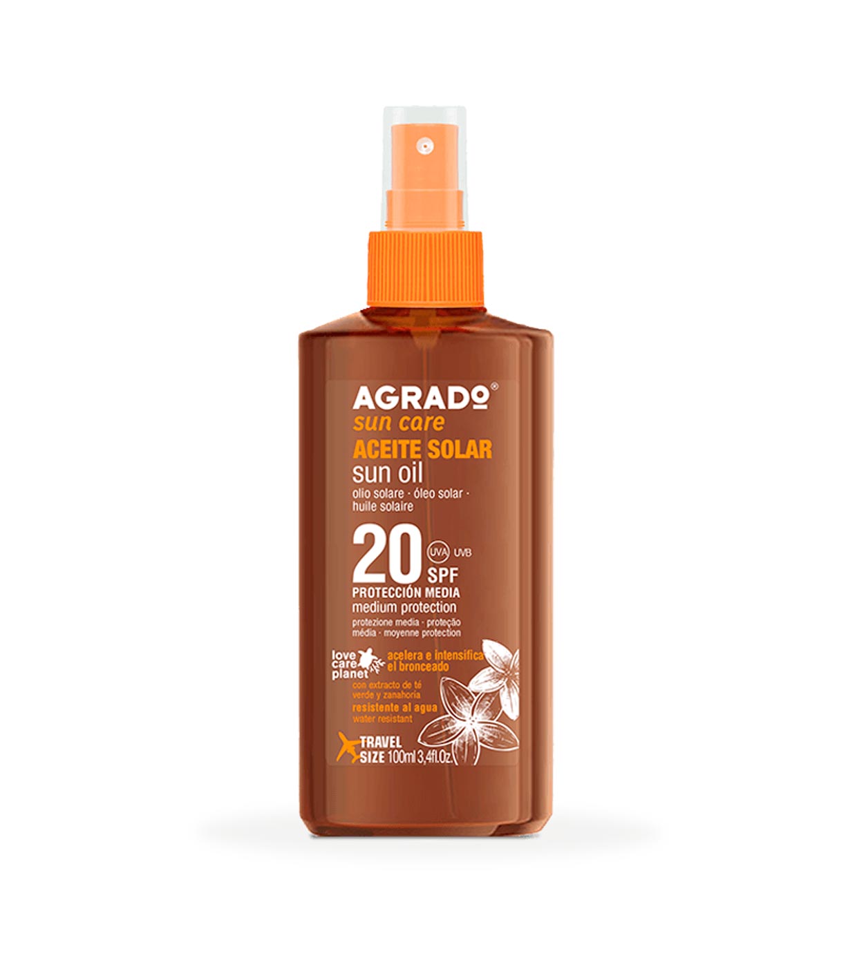 Agrado - Óleo solar acelerador de bronzeamento FPS20