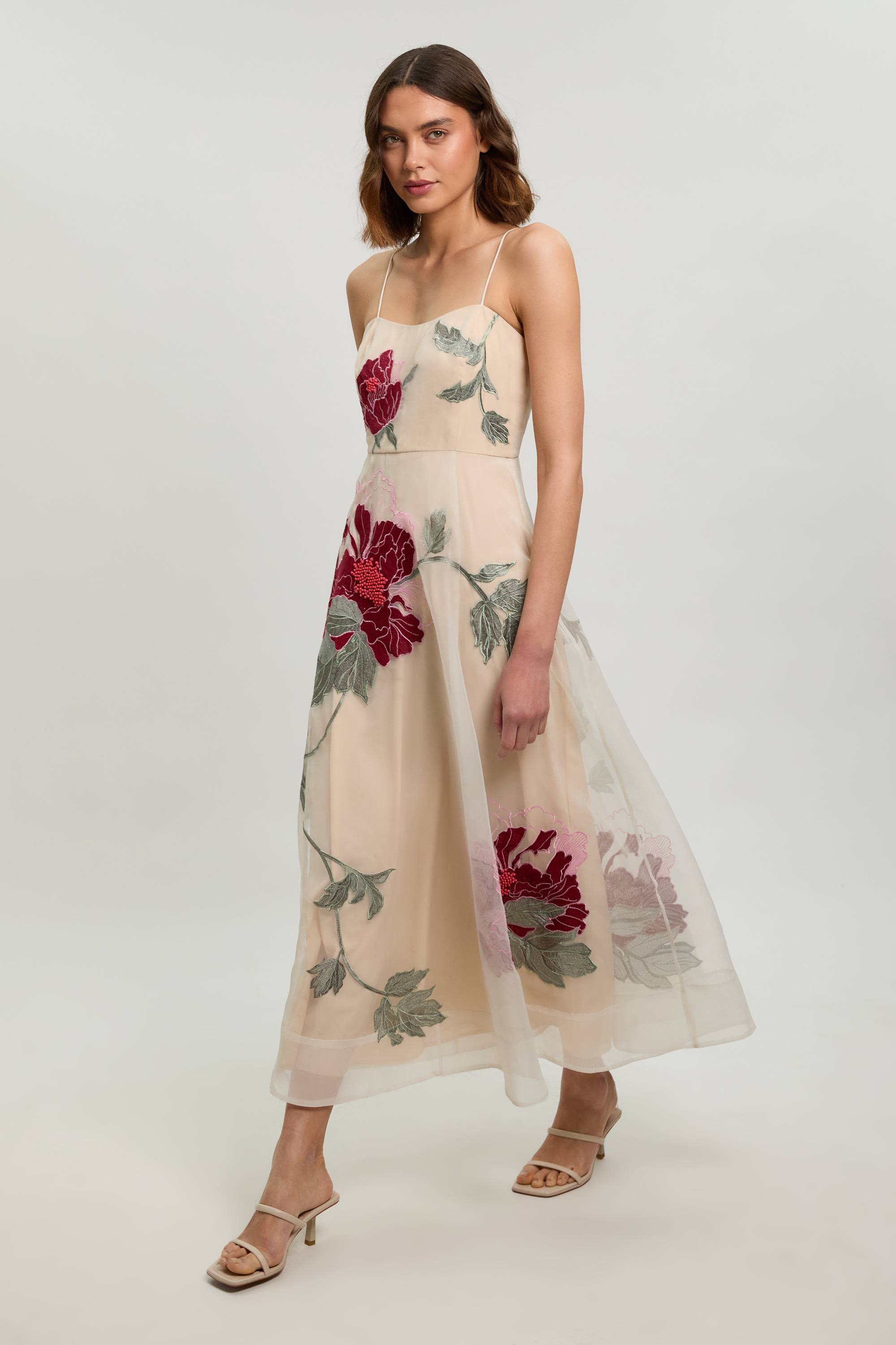 KarenMillen Robe Bustier En Organza À Broderie Florale