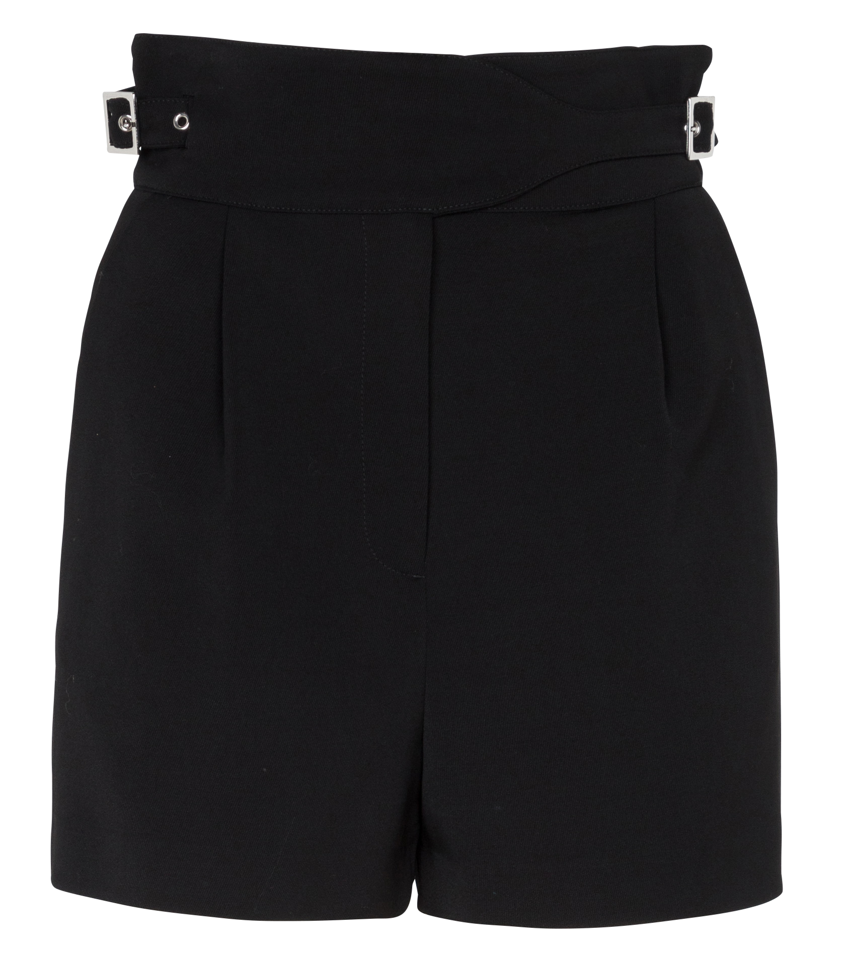HADIYA - Short droit en laine| Noir