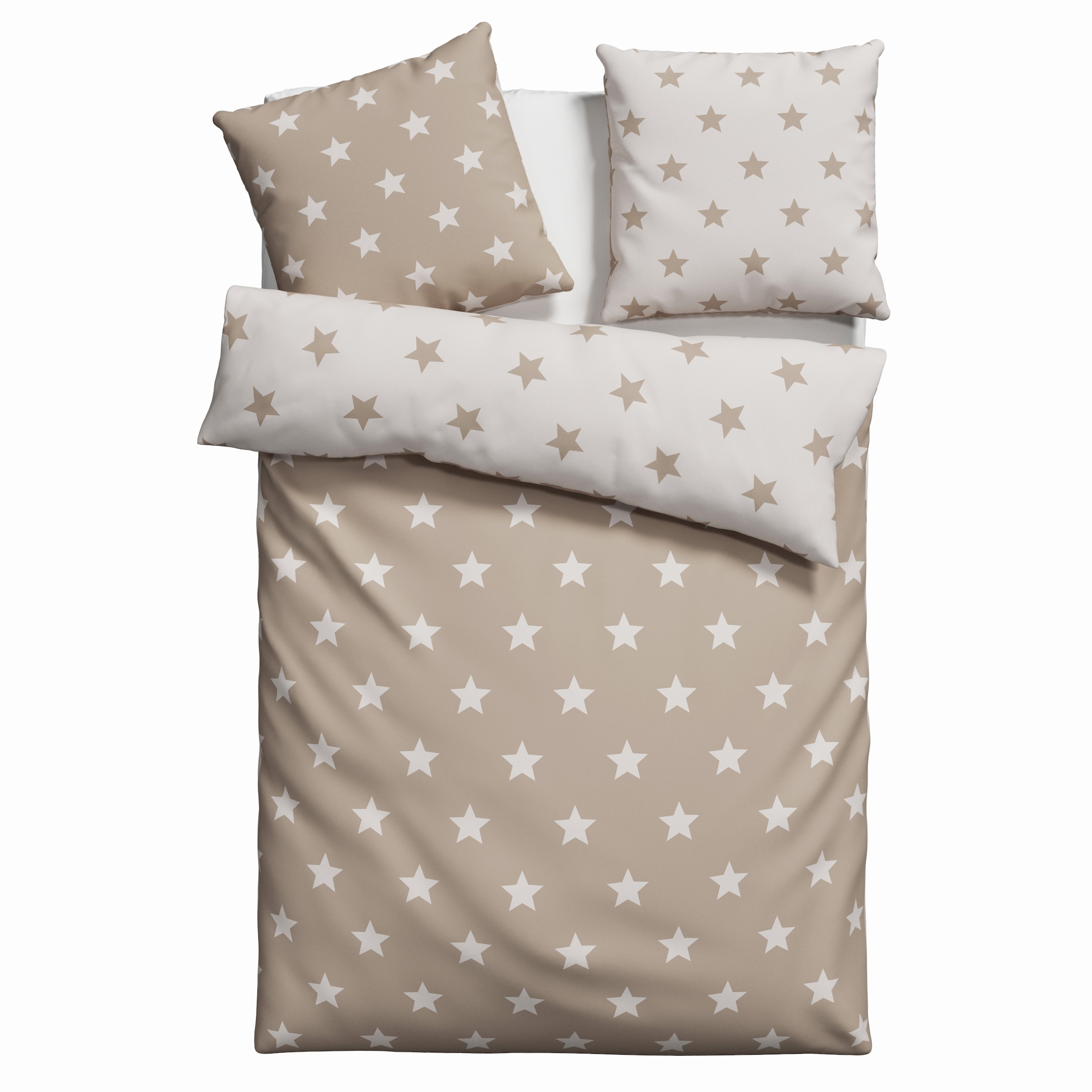 my home Wendebettwäsche »STELLA« 2 Stk. tlg. Bettwäsche mit Sternen, Weihnachten, Winter