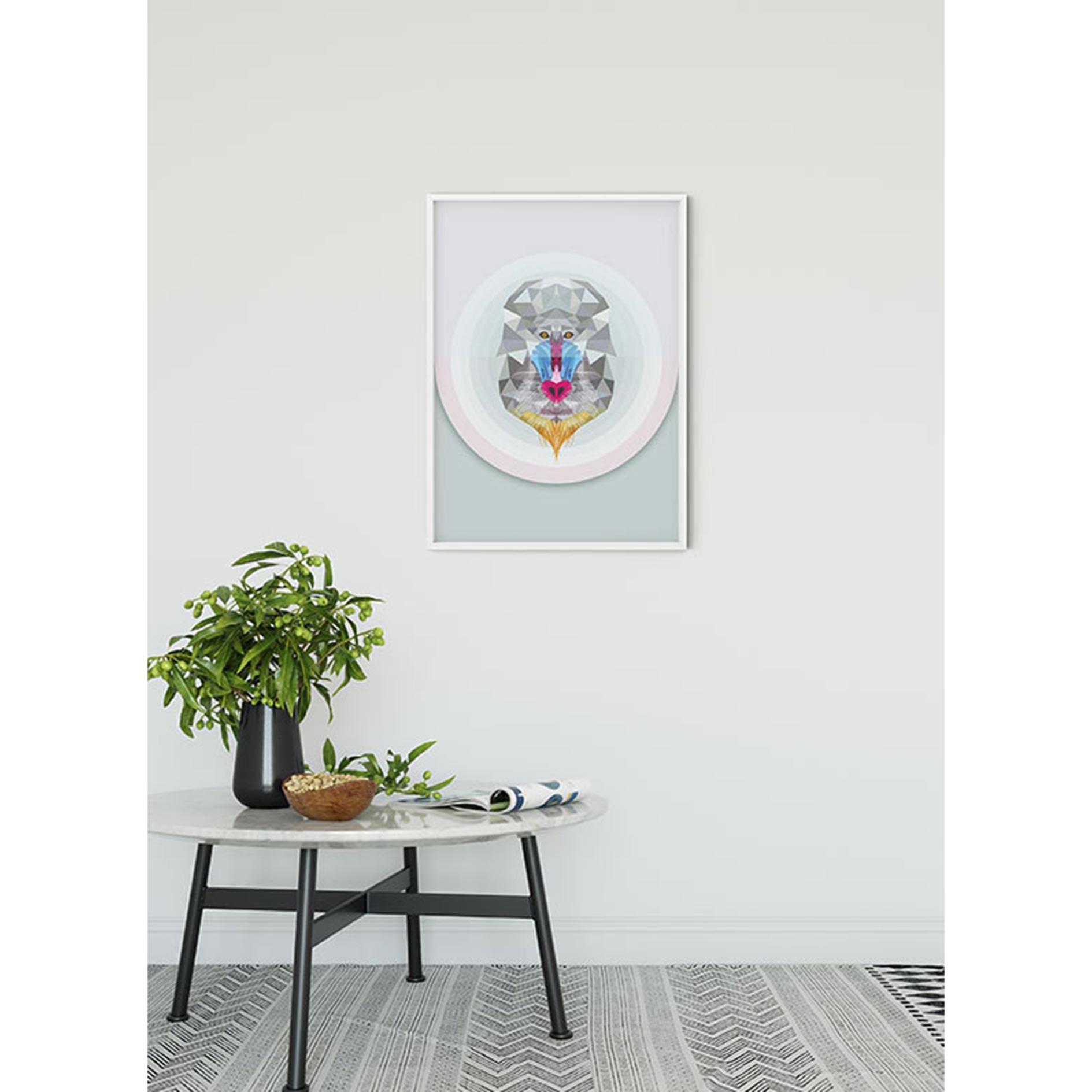 Wandbild BABOON - bunt - 50x70 cm