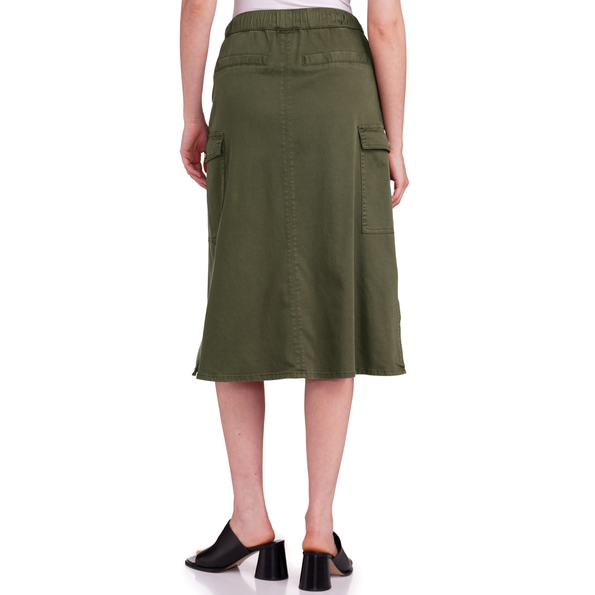 Gina Collection Damen Rock mit Tunnelzug dunkelgrün