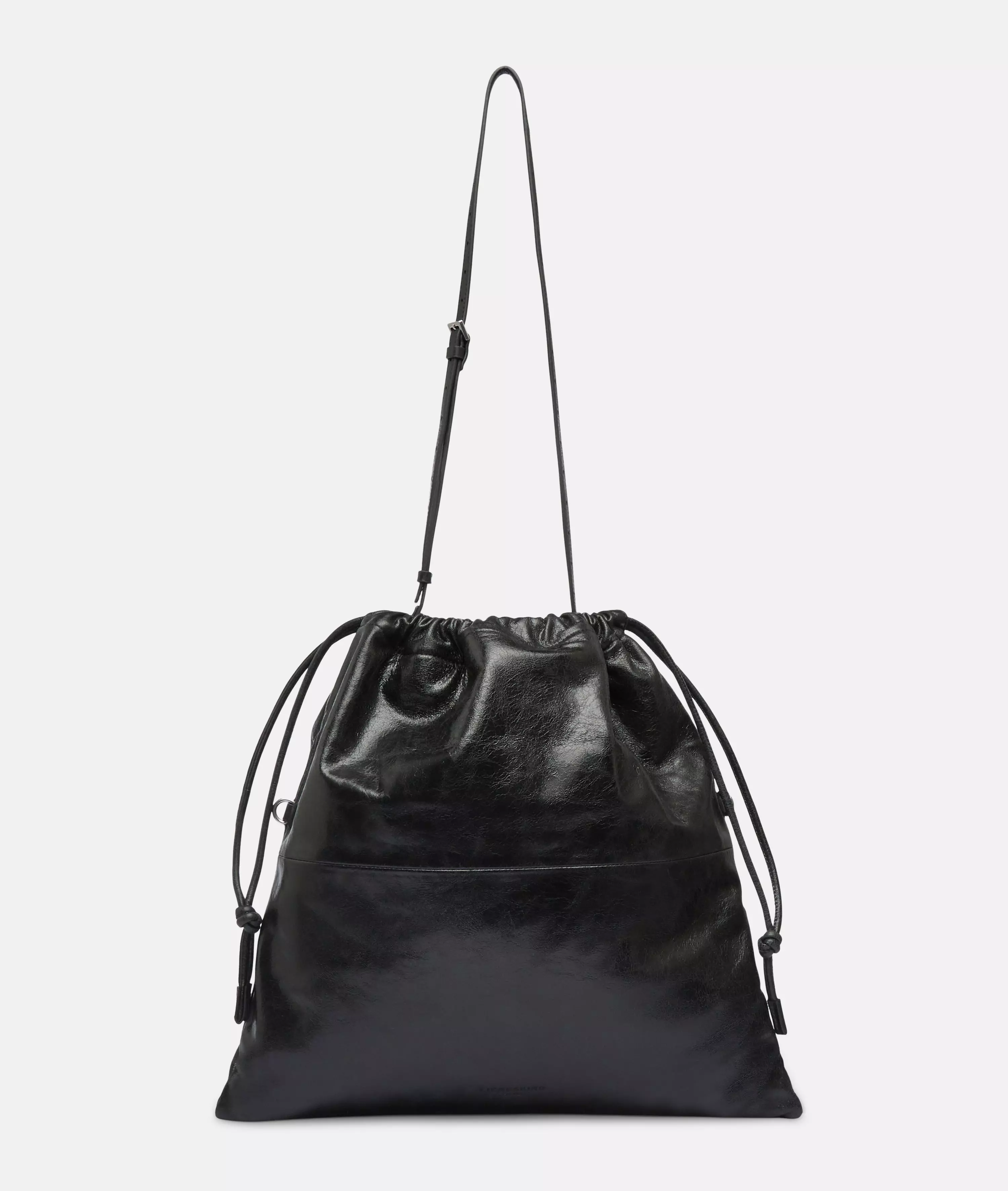 Lya II Hobo XL Very large pouch bag made from soft leather with a crinkle effect