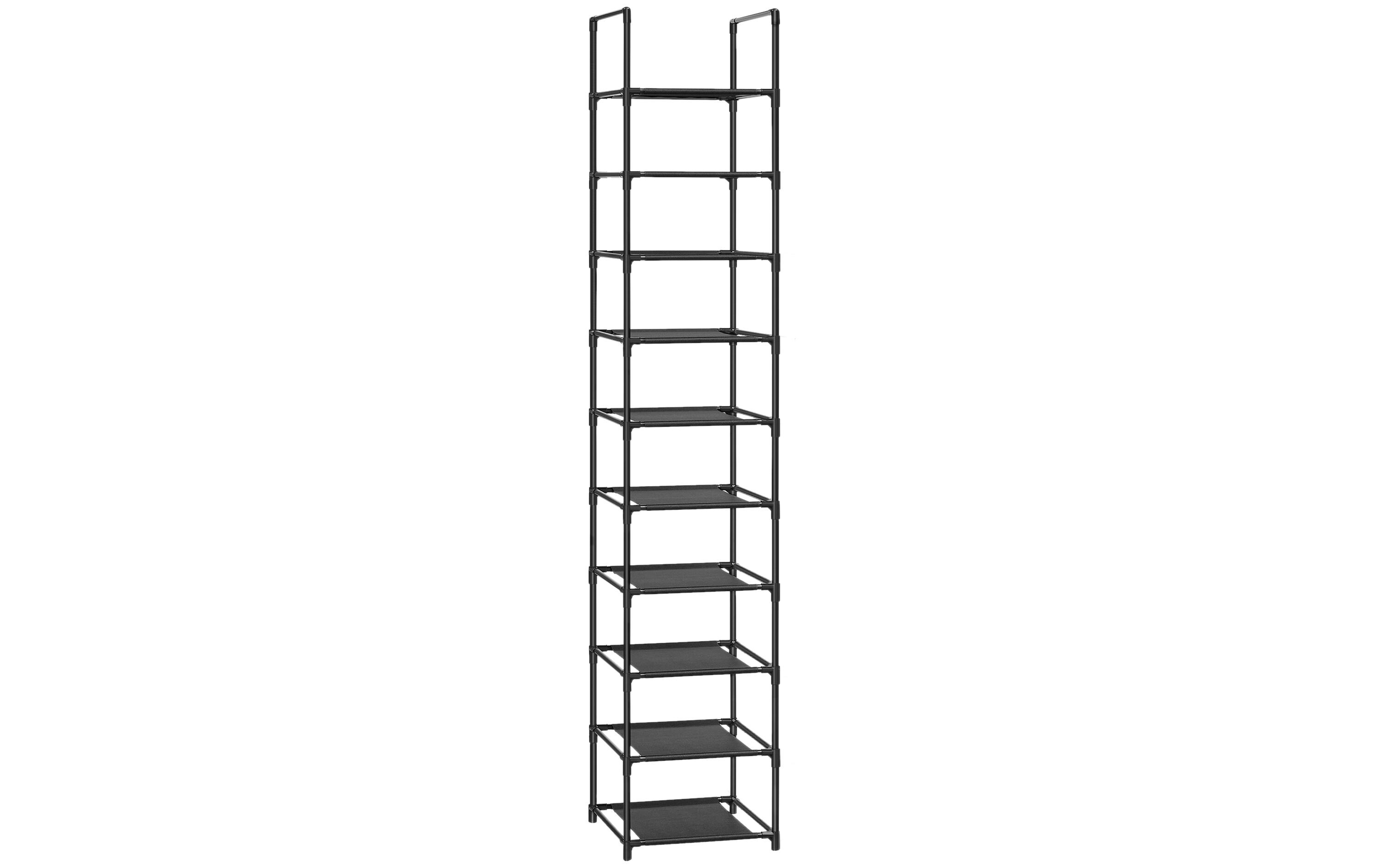 Schuhregal mit 10 Ablagen 33 x 173 cm, SchwarzSchuhorganizer