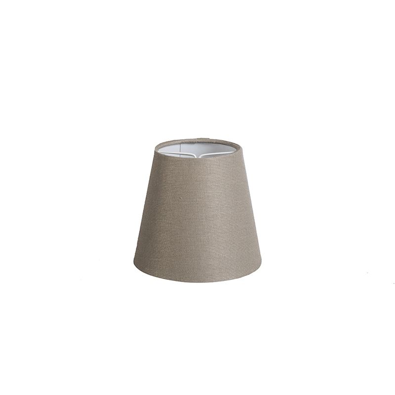 Linnen klemkap taupe rond schuin 12/8/11