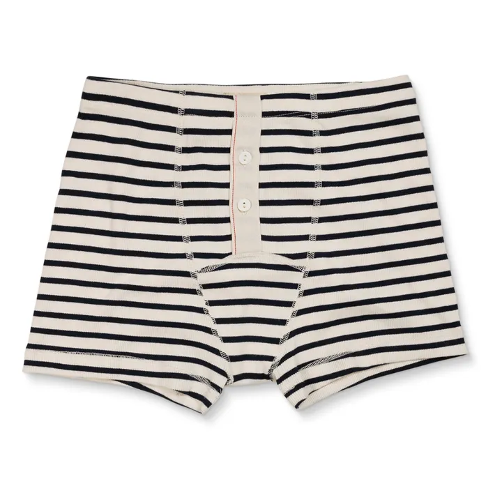 Hemen Biarritz Boxer Albar Marin Coton Bio | Blanc
