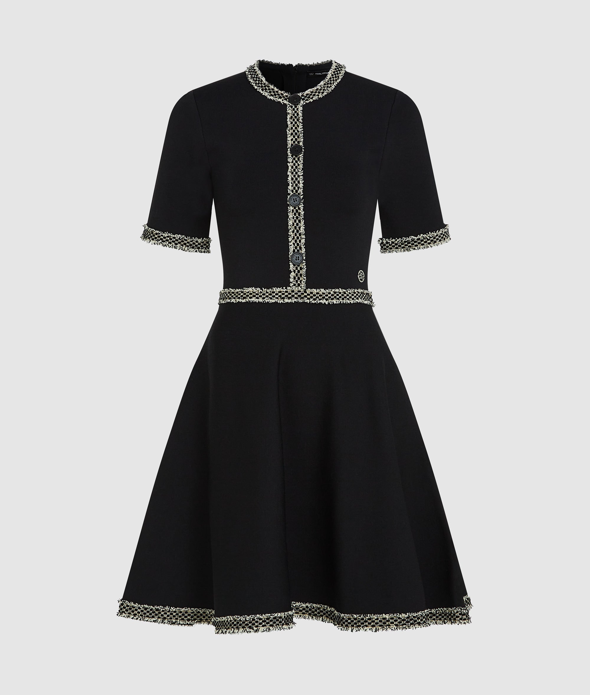 Gebreide jurk met bouclédetails