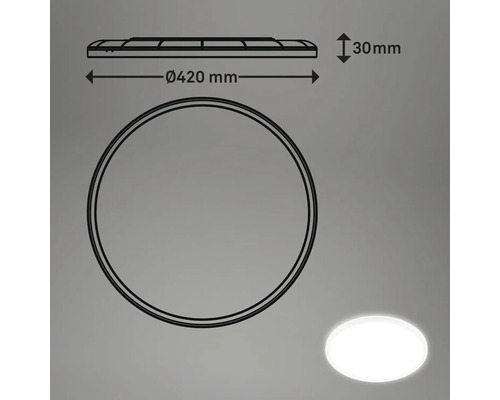 LED Sensor Plafondlamp IP44 22W 3000 lm 4000 K HxØ 3x42 cm Slank Wit + Achtergrondverlichting