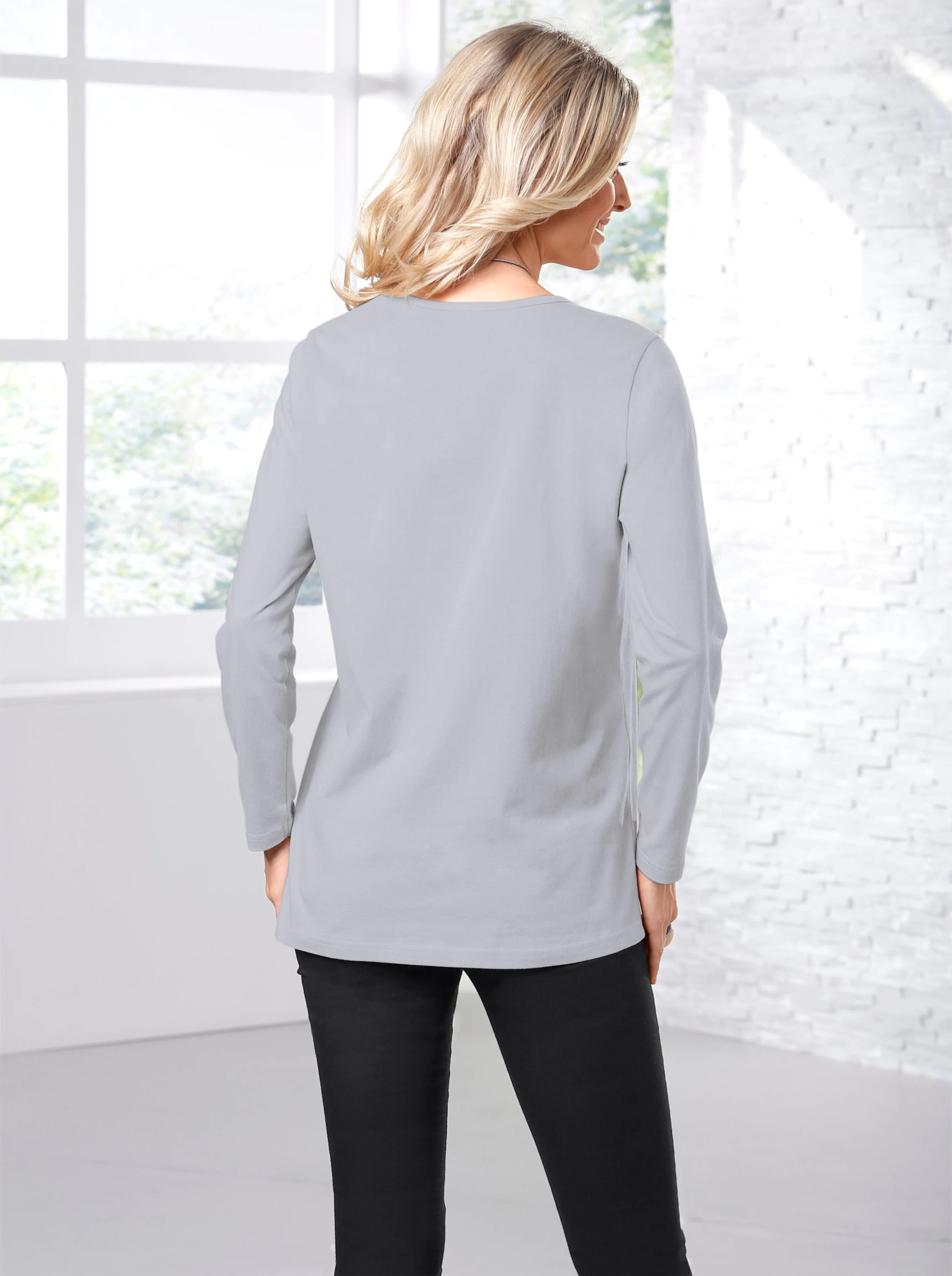 Langarmshirt in grau