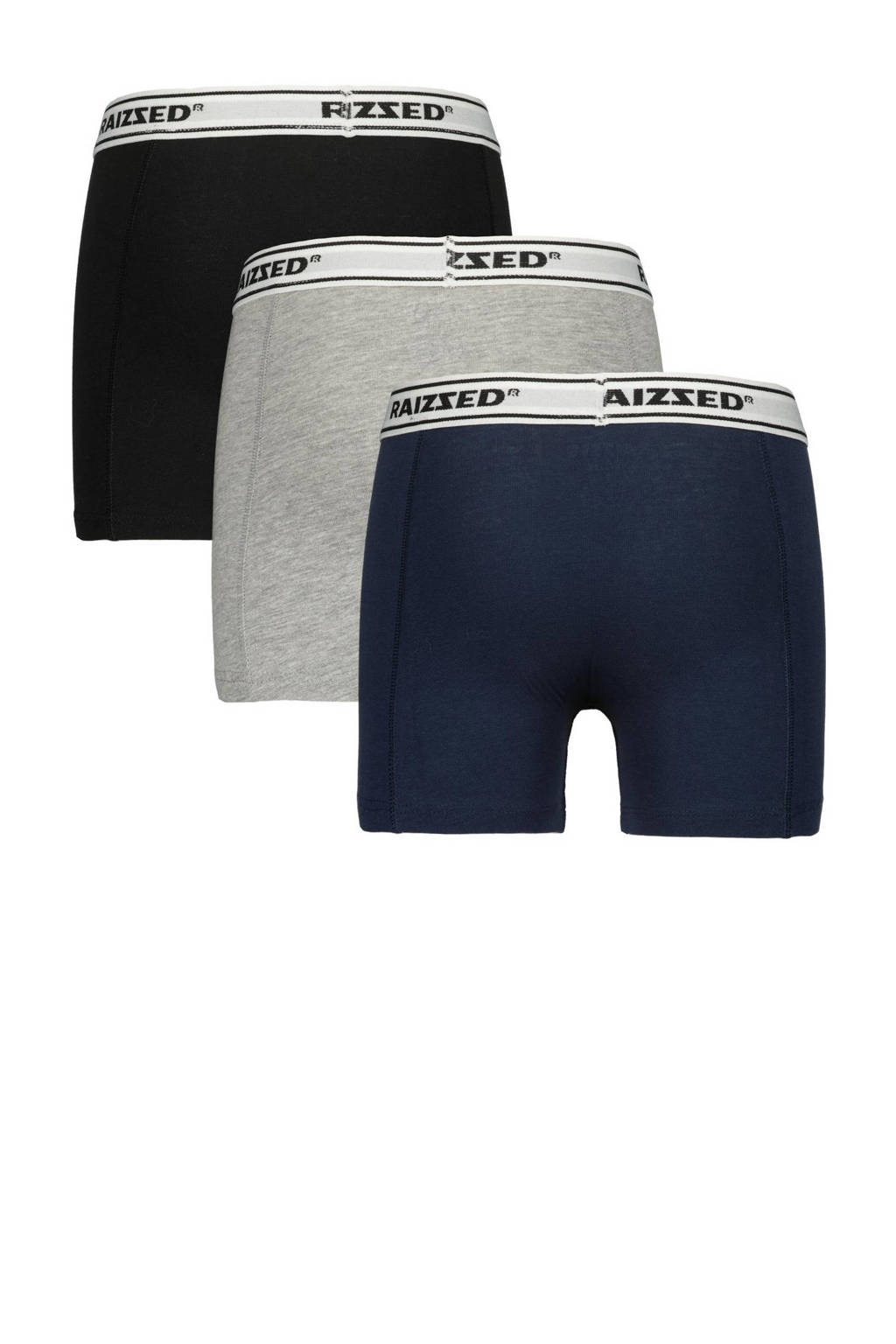 perfect !boxershort Nora - set van 3 zwart/grijs melange/d.blauw