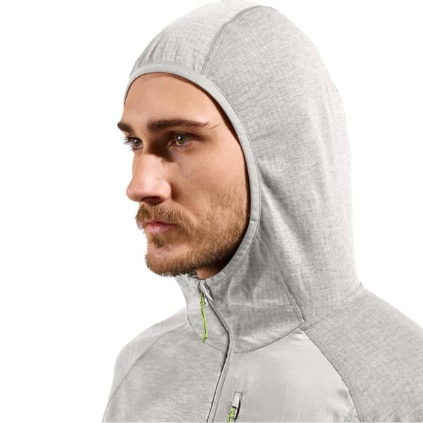 Veste polaire randonnée ODLO ASCENT MID LAYER HOODY FULL ZIP SILVER CLOUD/DARK SLATE