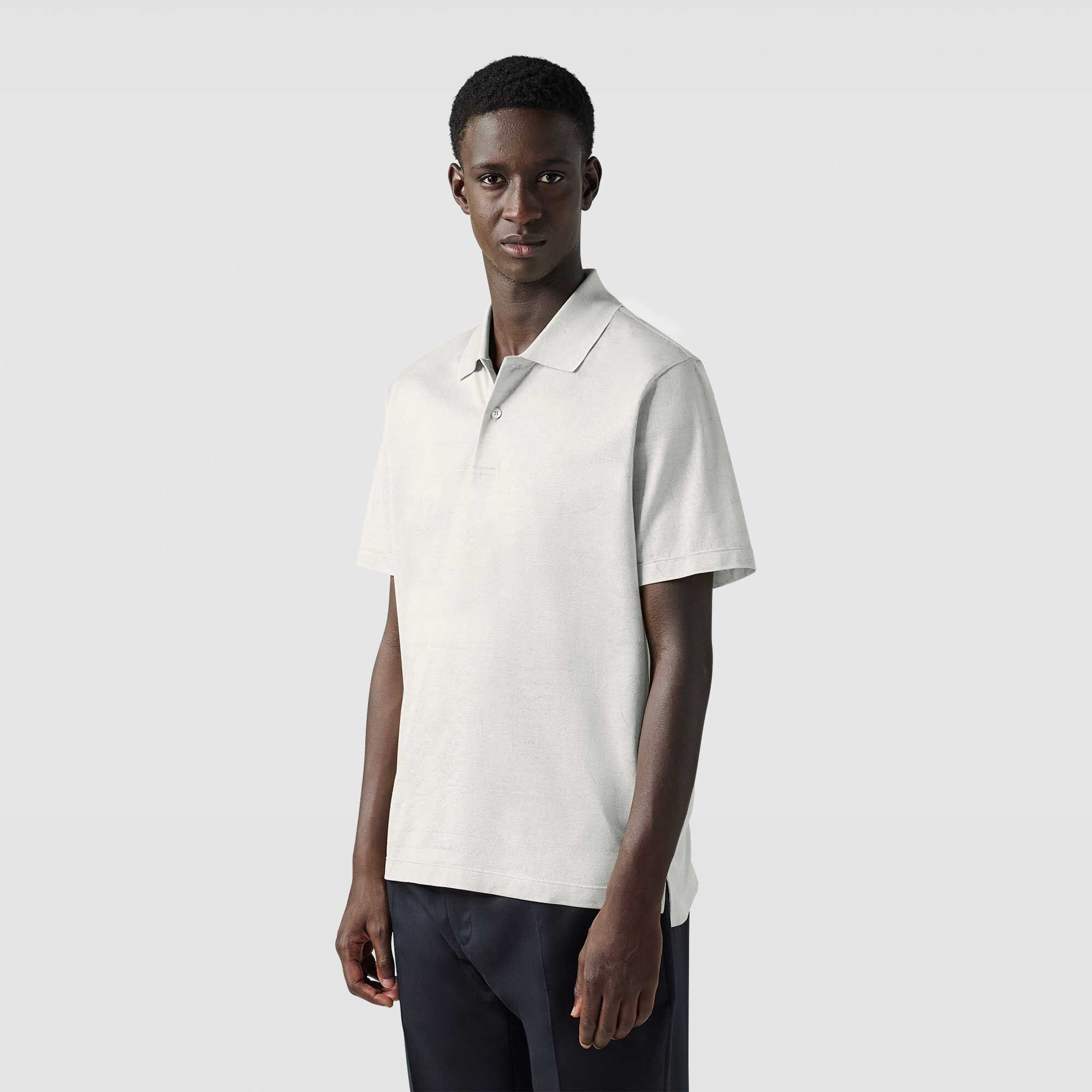Polo Pique En Jacquard Scritto