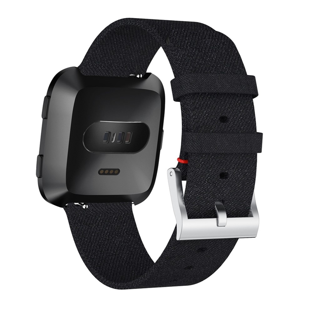 Fitbit Versa / Versa 2 / Versa Lite Ersatz Stoff Armband - Schwarz