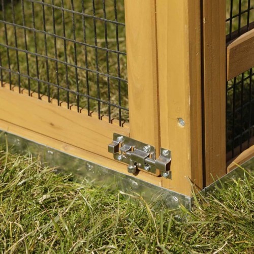Gaiola para coelhos com telhado marrom