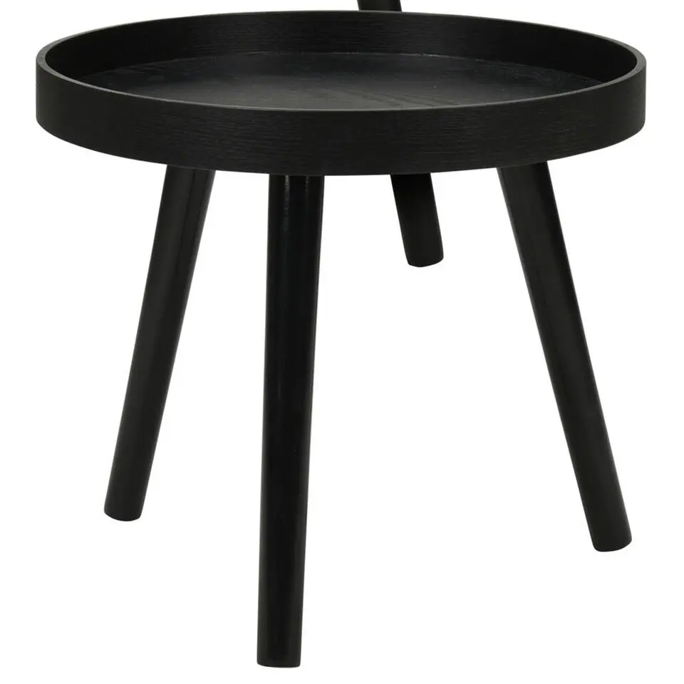 Home & Styling Bijzettafel/plantenstandaard - 2-delig - zwart - MDF hout