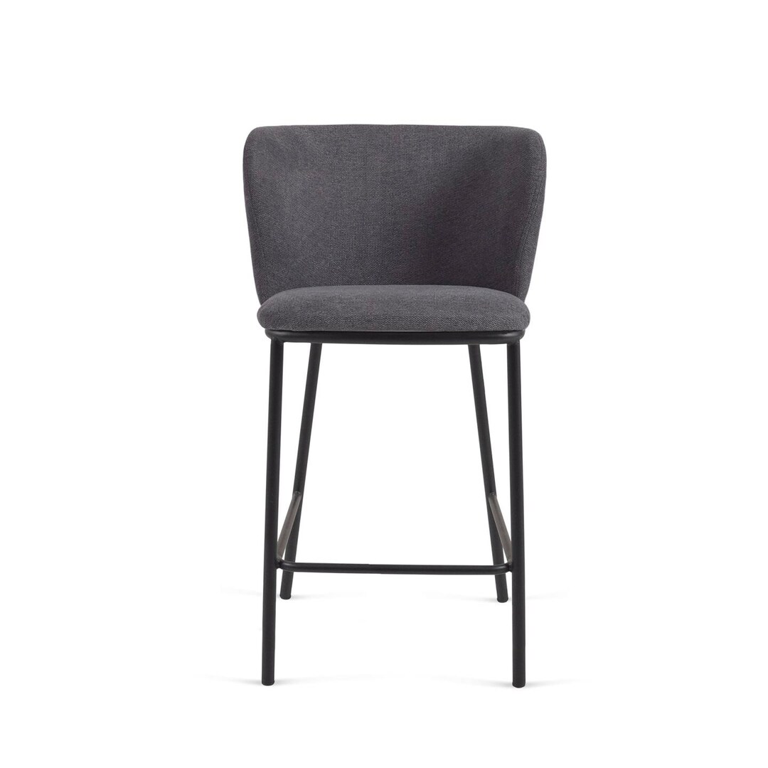 Kave Home Barhocker CISELIA Chenille dunkelgrau/schwarz