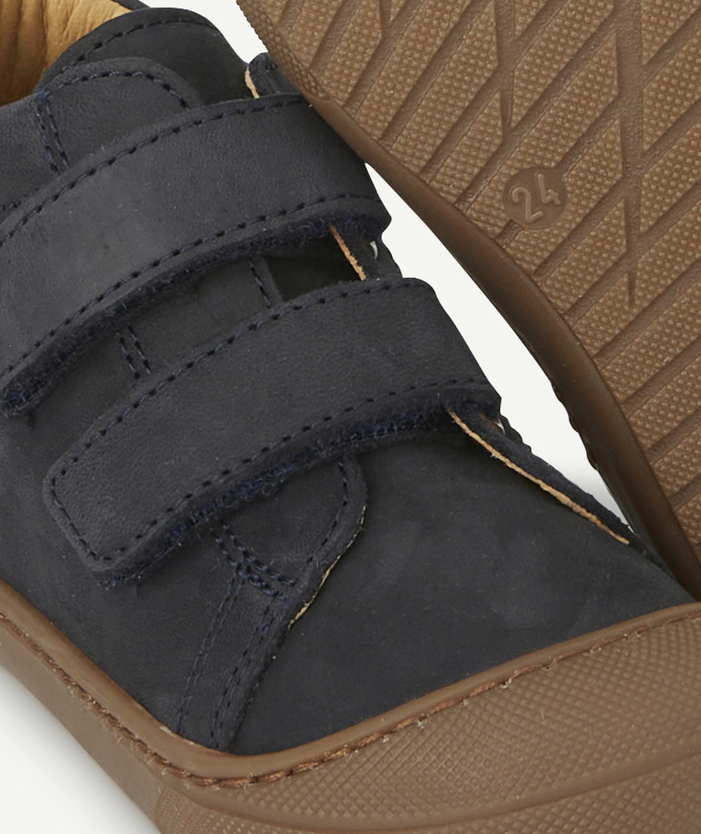 BOPYBOTTINES PREMIER PAS BÉBÉ EN CUIR MARINE AVEC SCRATCHS