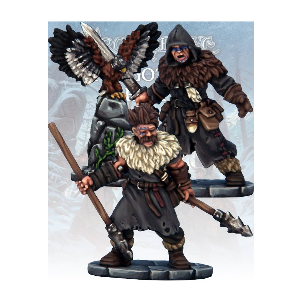 Frostgrave - Maître des Corbeaux et Javelinier Barbares